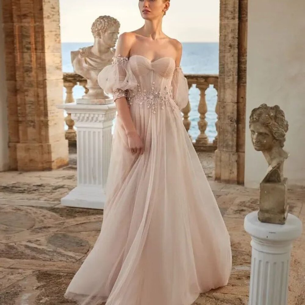 Marchesa for Pronovias Bloom Gown Size 12 Blush Pink NEW